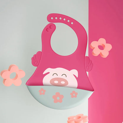 Waterproof Silicone Baby Bib – Soft & Adjustable Feeding Apron for Newborns - Kidzy Market