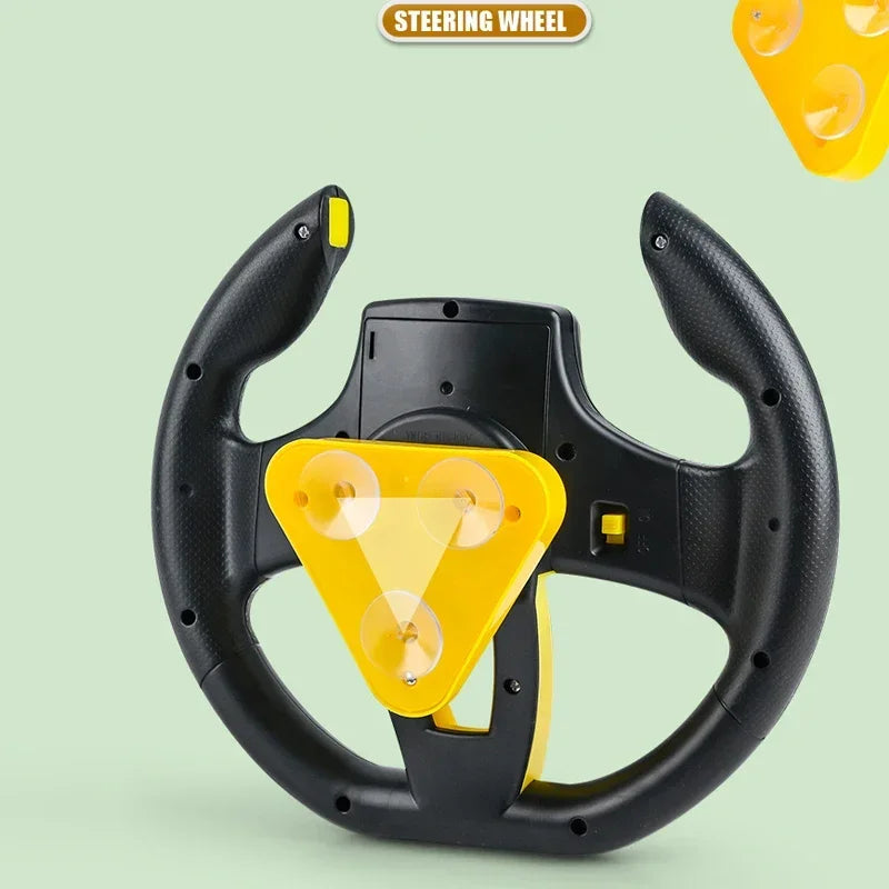 Infant Shining Electric Simulation Steering Wheel Toy with Light and Sound Kids Early Educational Stroller Vocal Toy
