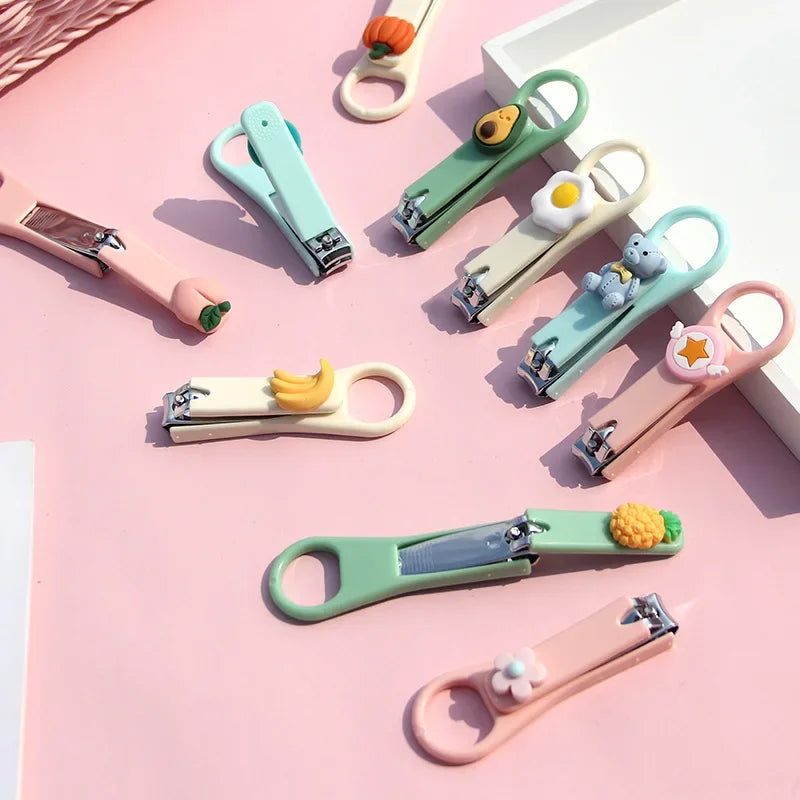 Cartoon Animal Fruit Nail Clippers for Kids, Nail Scissor Cutter, Trimmer, and Beauty Nail Scissors for Children