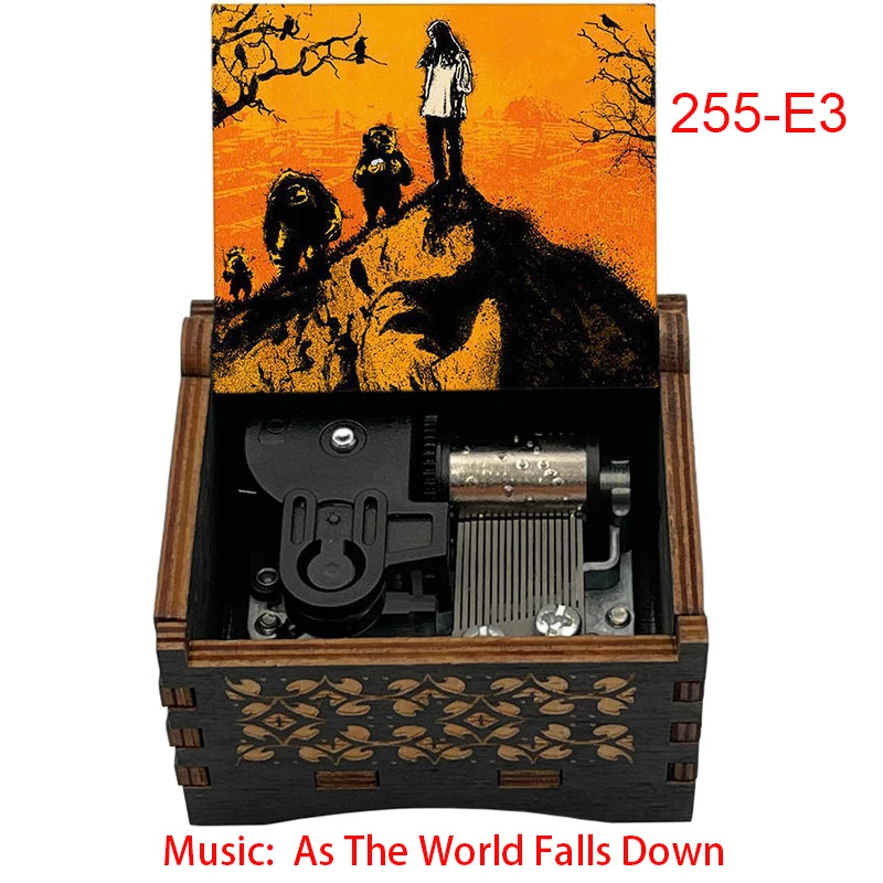 As The World Falls Down Fantasy 18-Note Wooden Music Box New Year Christmas Birthday Gift