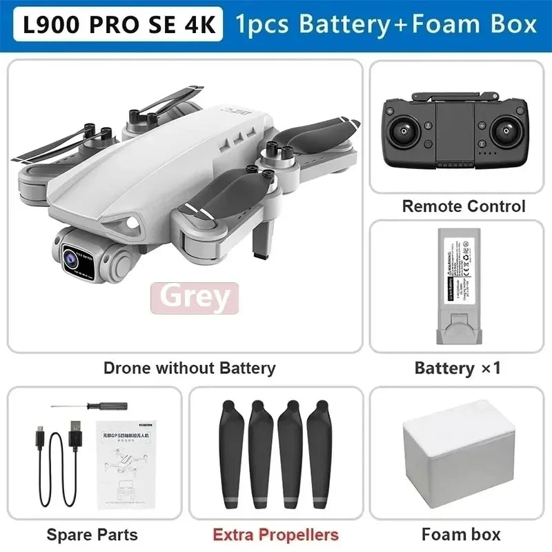 L900 Pro SE Max GPS Drone – 4K Dual HD Camera 5G WiFi FPV Quadcopter with Obstacle Avoidance