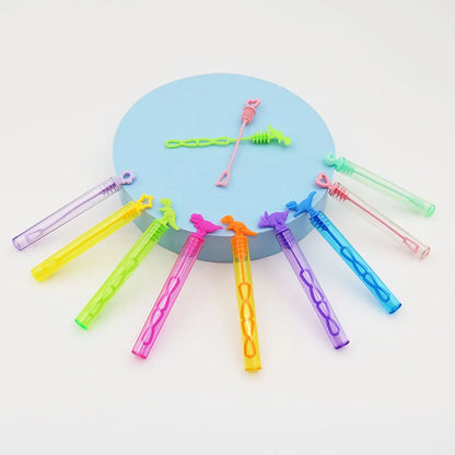 20-Pack Heart & Dinosaur Bubble Wands - Bubble Blowers Party Favors for Birthday Decorations & Wedding Guest Gifts