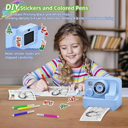 Digital Kids Camera with 2.8-Inch Screen, Portable Thermal Instant Print, HD Photo and Video
