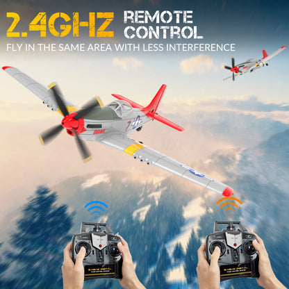 P51D RC Airplane One-Key Aerobatic 2-Ch 4-Ch RTF Mustang with Xpilot Stabilization