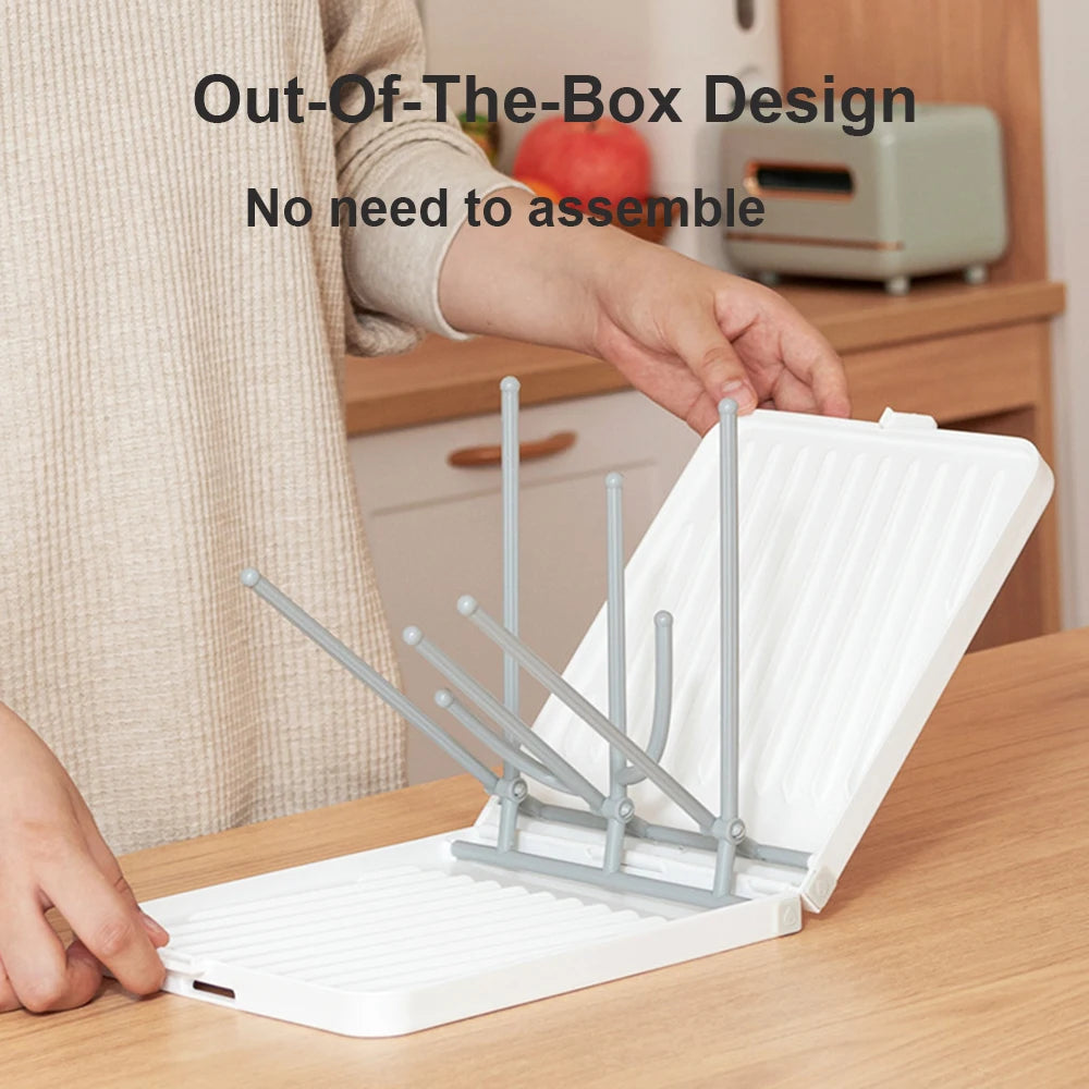 Foldable Baby Bottle Drying Rack with Tray – Travel-Friendly, Space-Saving Dryer for Baby Bottles & Accessories