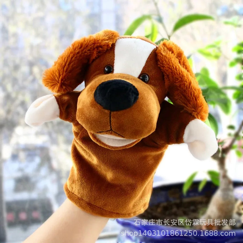 25cm Soft Plush Hand Puppets, Elephant Lion Monkey Stuffed Animal Story Dolls for Children