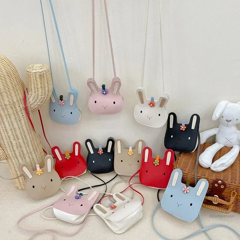 Cute Cartoon Animal PU Leather Shoulder Bag – Bear & Bunny Crossbody Messenger Bag for Kids, Toddler Girl & Boy Purse - Kidzy Market