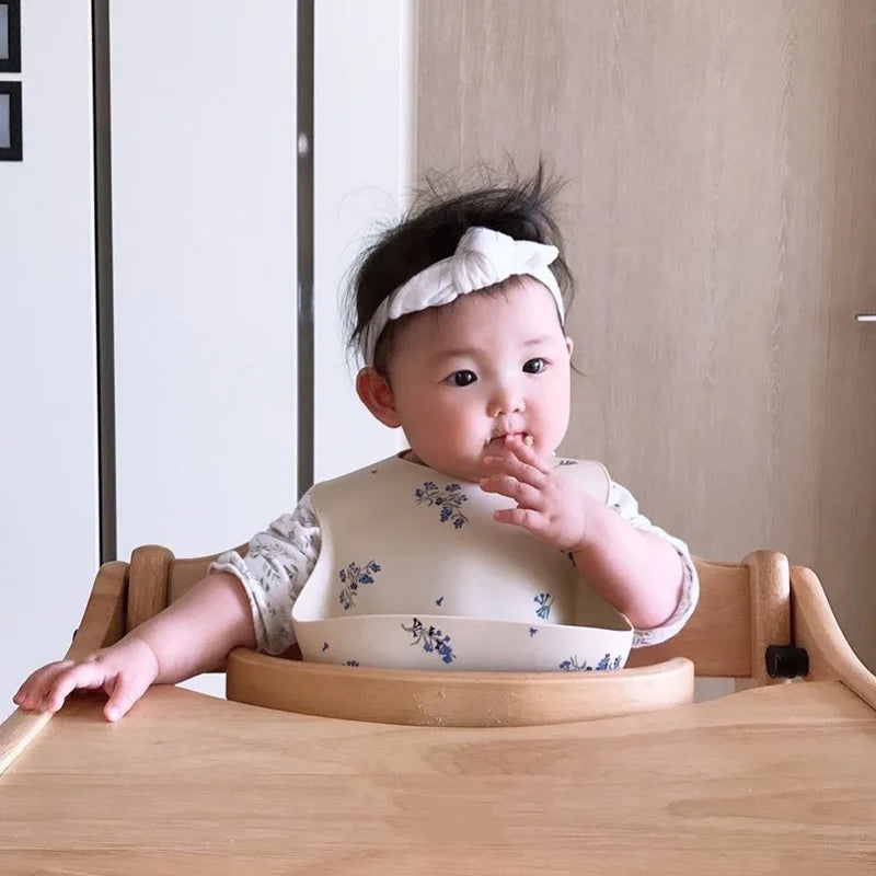 Baby Bibs Ins Style Print Waterproof Soft Silicone Baby Feeding Stuff Cute Pattern Kids Girl Boy Toddler Adjustable Children Bib - Kidzy Market