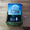 Merry Christmas Series Wooden Antique Carved Hand Cranked Music Box Classic Theme Birthday Party Gift and Family Decor