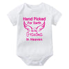 Hand Picked for Earth By My Grandpa/Grandma in Heaven Baby Bodysuit – Summer Short Sleeve Romper, Infant Jumpsuit, Baby Clothes