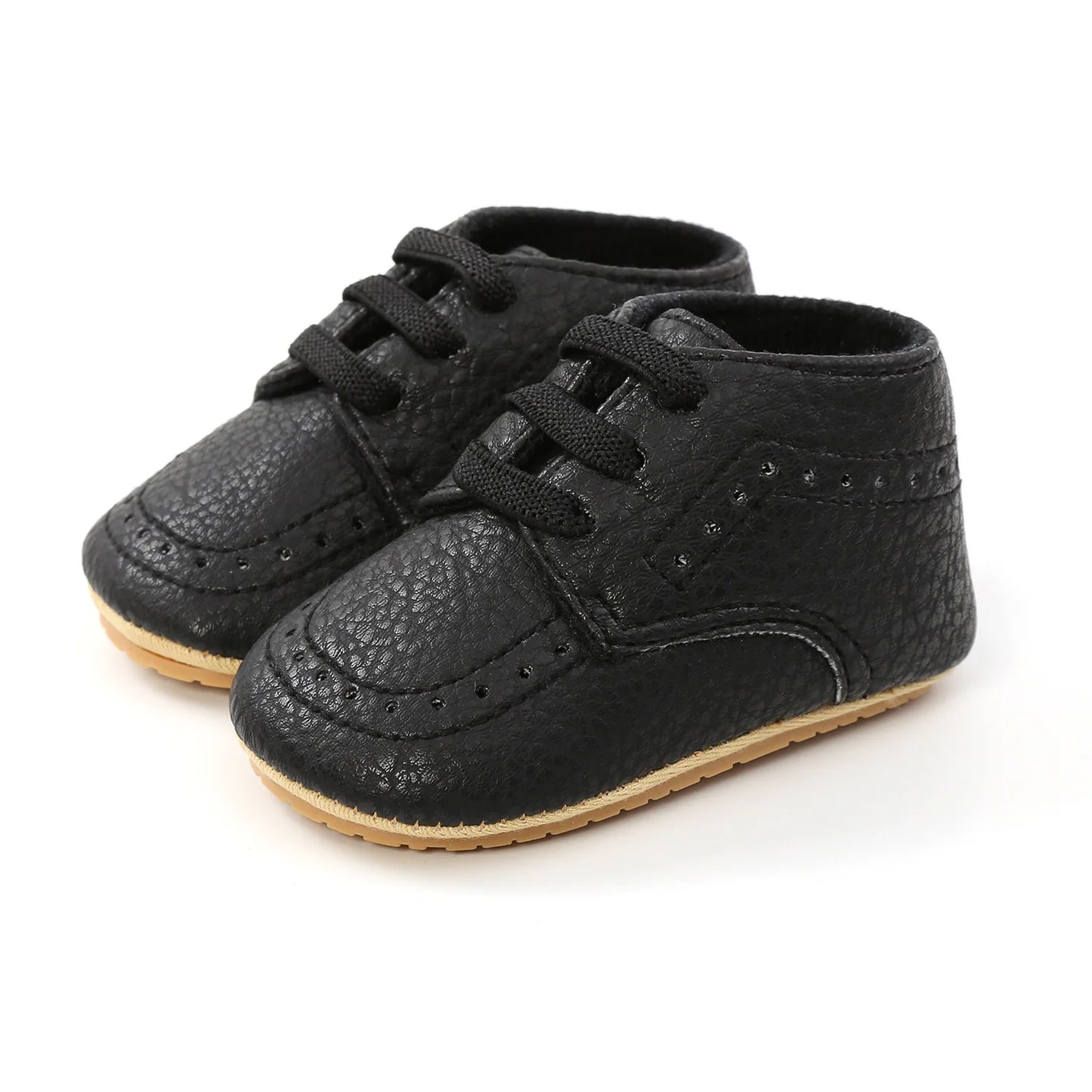 Meckior Baby Shoes Retro Leather Boy Girl Multicolor Toddler Rubber Sole Anti-Slip First Walkers Infant Shoes