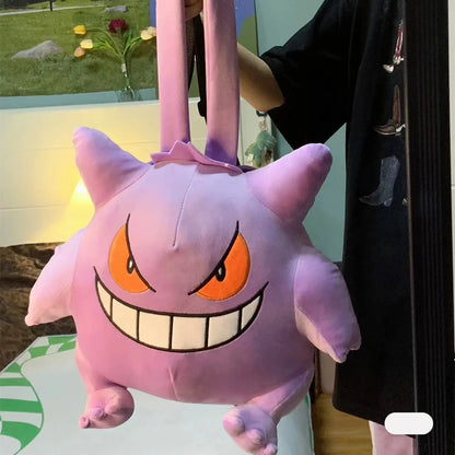 Kawaii Pokemon Gengar Plush Backpack – Cartoon Cosplay School Bag for Kids