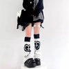 Y2K Punk Knitted Leg Warmers - Star Gothic Cross Harajuku Women Heart Two-Side Wear Loose Fit Leg Covers | JK Thigh High Lolita Socks