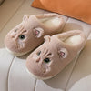 Cute Cat Plush Slippers – Fluffy Slip-On Indoor Platform Slides for Women & Men, Warm Fuzzy Home Slippers