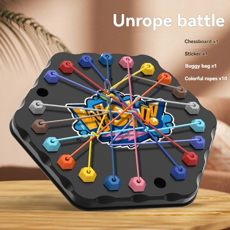 Hot Kid Rope Knots Puzzle Board Game Colorful Twisted Connected Ropes Parent-Child Interactive Toy Birthday Gift