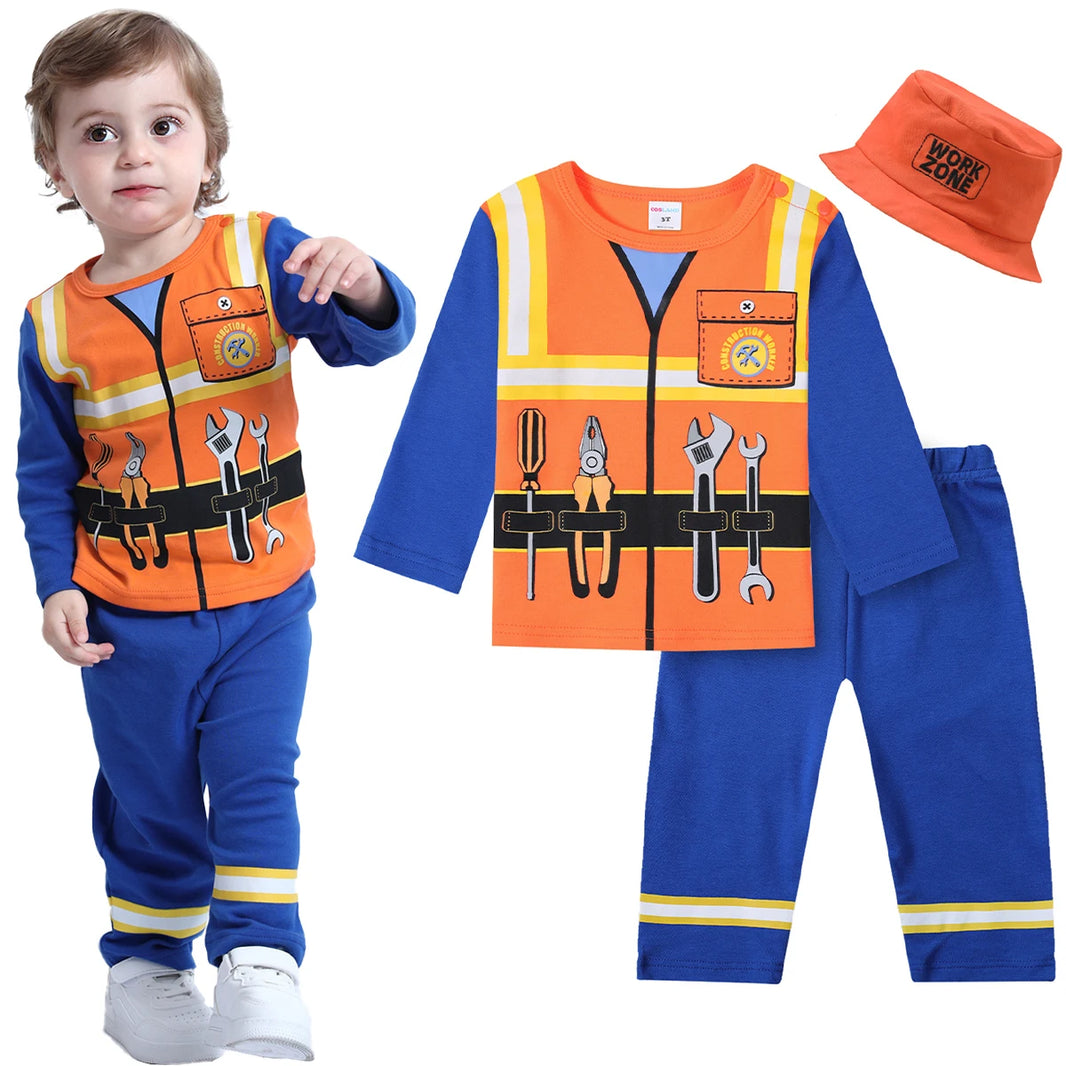 Toddler Boys Prince Charming Costume – Halloween Fireman Outfit, Infant Photography Clothing & Baby Carnival Cosplay Striped Prisoner