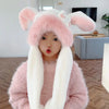 Sanrio Kuromi Winter Hat, Scarf & Gloves Set – Cute Velvet Ear-Moving Cap for Girls, Warm & Cozy