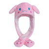 MINISO Cute Bunny Ear Plush Beanie - Moving Rabbit Ears Winter Knit Hat for Women & Girls, Fits 55–60 cm (21.7–23.6 in)