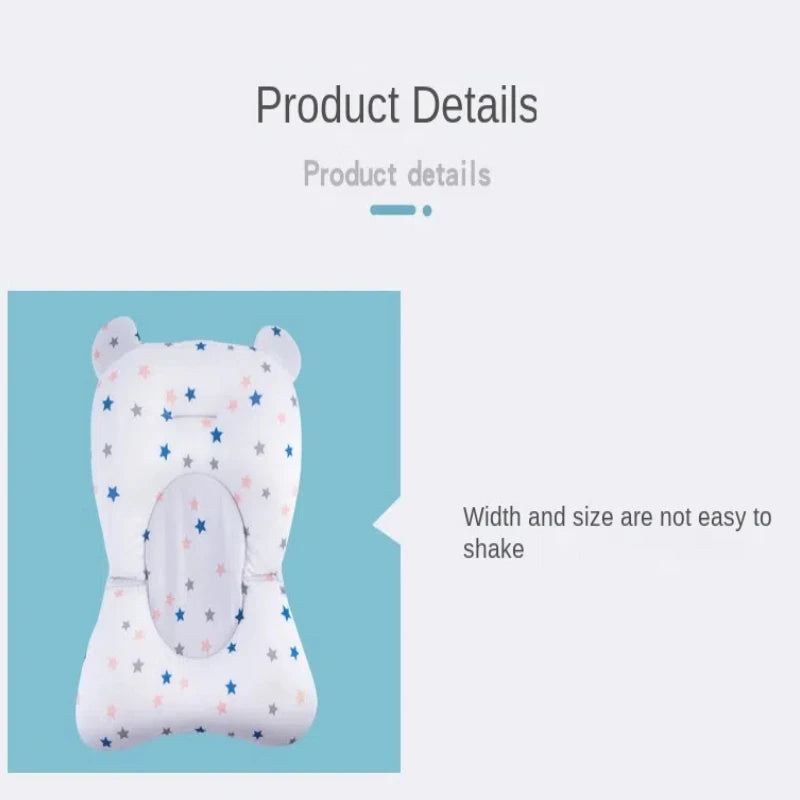 Baby Bath Seat Support Mat Anti-Slip Soft Cushion Foldable Newborn Bathtub Pillow