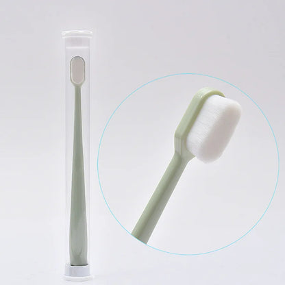 Eco-Friendly Ultra-Fine Soft Bristle Manual Toothbrush for Adults & Kids - Deep Cleaning with Flat & Wave Head for Oral Care