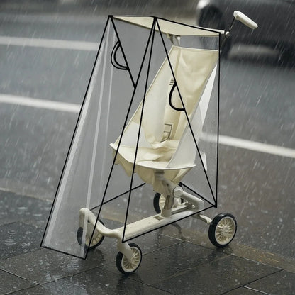 Transparent Baby Umbrella Stroller Rainproof Cover Waterproof Windproof Pocket Stroller Rain Cover with Unobstructed View for Travel