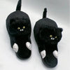 Cartoon Cat Plush Slippers for Women & Men — Fluffy Indoor Faux Fur Slides Mules, One Size Fits Most (Inner 25 cm / 9.8 in)