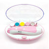 Electric Baby Nail File & Clipper Set for Infants and Toddlers with Safety Nail Scissors (Blue/Pink)
