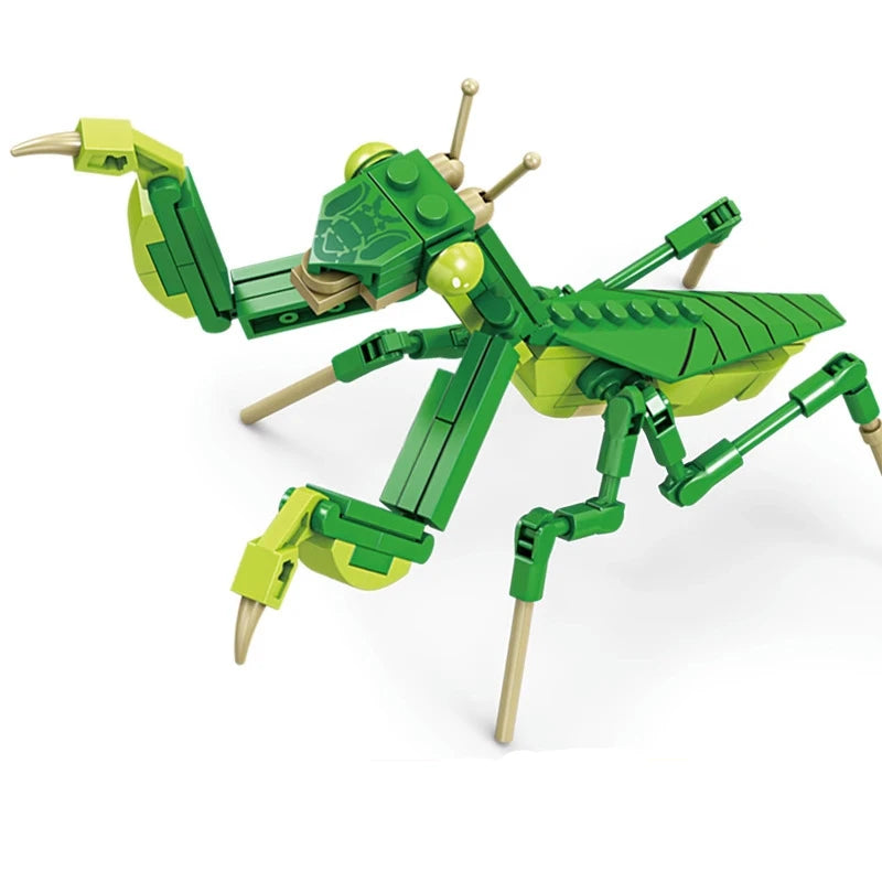 Creative Building Blocks Insect Models – Bee, Dragonfly, Ant, and Mantis Assembled Toys for Kids