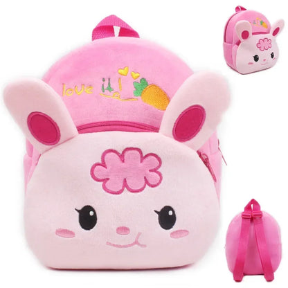 Baby Girls Plush Backpack - Cute 3D Cartoon Animal School Bag for Toddlers 0-4Y - Kidzy Market