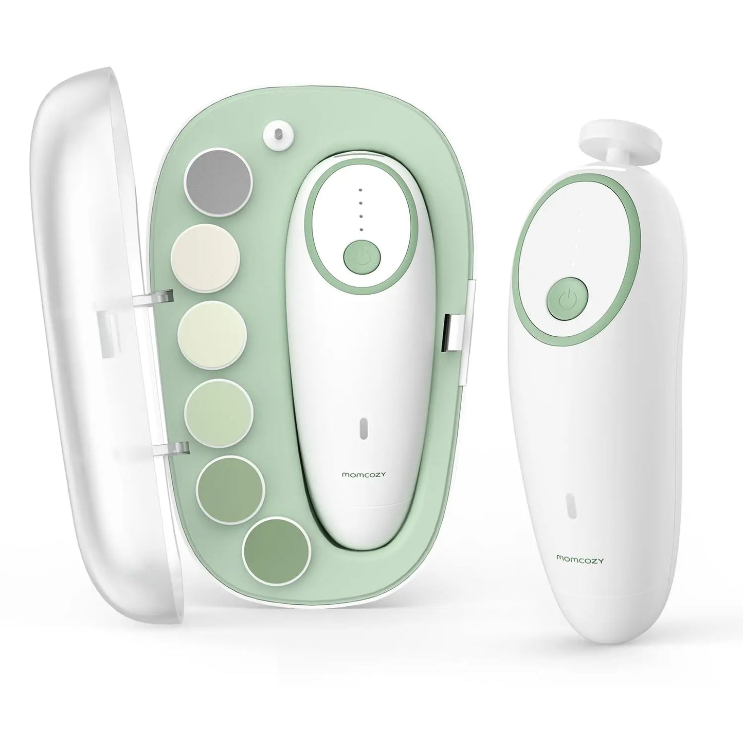 Momcozy Baby Nail File Electric – Gentle & Rechargeable Baby Nail Clipper with 7 Grinding Head Replacement Pads