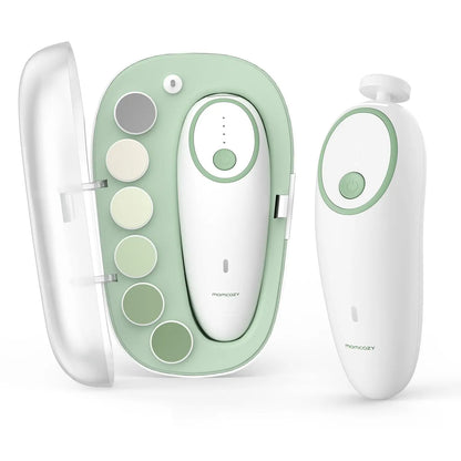 Momcozy Baby Nail File Electric – Gentle & Rechargeable Baby Nail Clipper with 7 Grinding Head Replacement Pads