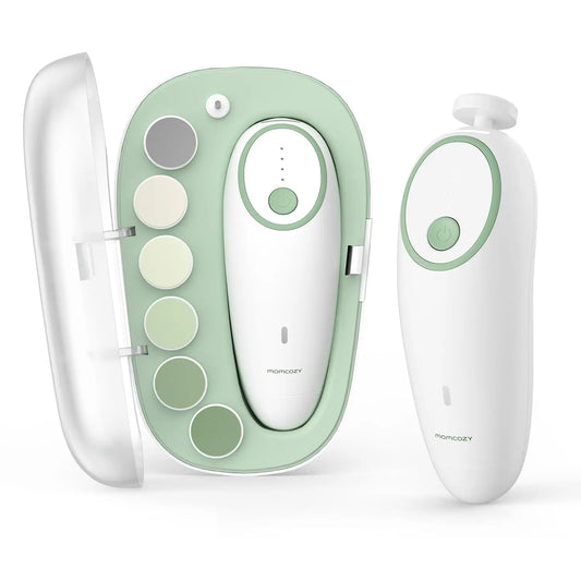 Momcozy Baby Nail File Electric – Gentle & Rechargeable Baby Nail Clipper with 7 Grinding Head Replacement Pads