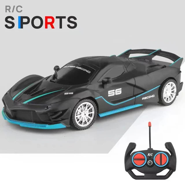 1/18 RC Car with LED Lights and 2.4G Remote Control High-Speed Drift
