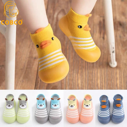 Baby Non-Slip Floor Socks – Animal Pattern Cotton Shoes with Silicone Sole (Breathable & Cute for Toddlers)