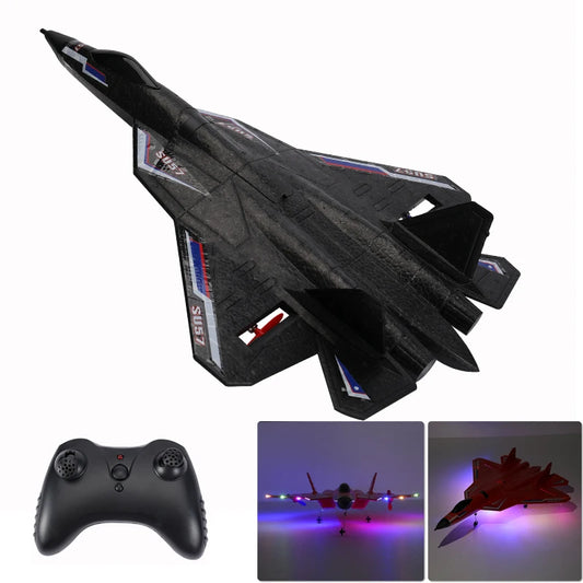 RC Plane SU 57 Radio Controlled Fixed Wing Hand Throwing Foam Electric Airplane with Light