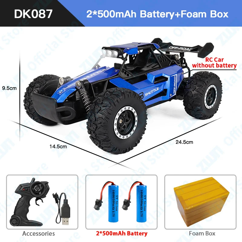 ZWN 1:16/1:20 RC Car with LED Light and 2WD Off-Road Climbing Remote Control