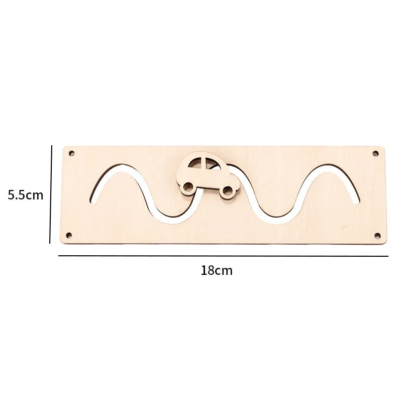 Baby Montessori Busy Board DIY Wooden Toy – Accessories with Robot, Lock, Gear, Horn, and Zipper, Educational Graffiti Toy for Children Gifts