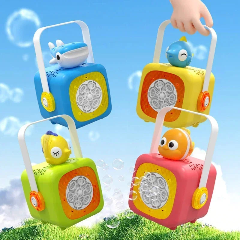 6-Hole Cartoon Fish Handheld Bubble Machine — Battery-Free Bubble Toy for Kids, Ages 3+