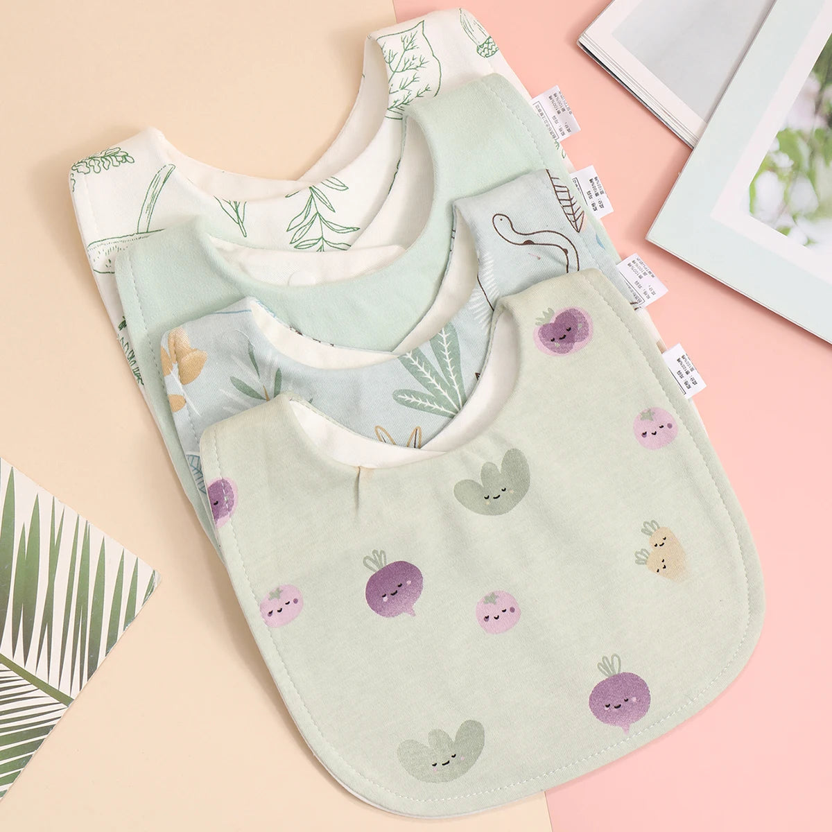 4pcs Soft Cotton Baby Bibs – Adjustable Bandana Burp Cloths for Newborns & Toddlers - Kidzy Market