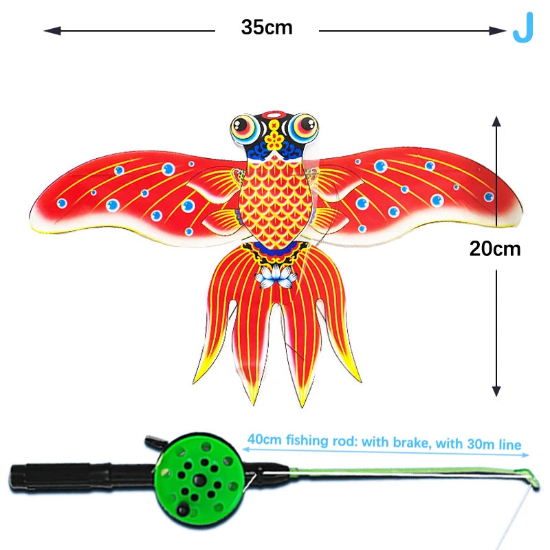 1 Set Children’s Kite Toy – Cartoon Butterfly, Swallow, Eagle Kite with Handle, Kids Flying Outdoor Toy
