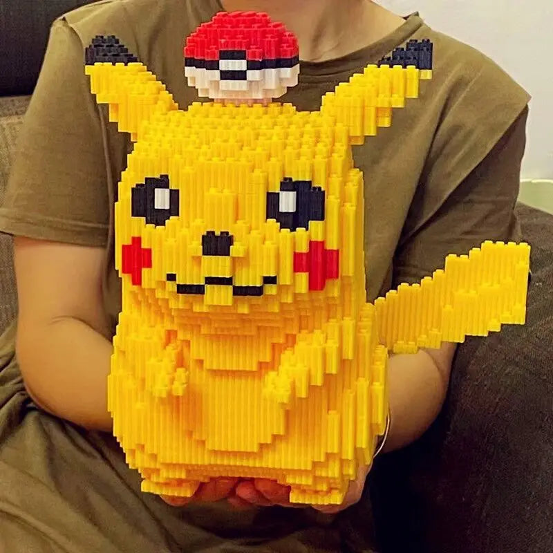 5210 Particle Pokemon Pikachu Micro Building Blocks – Anime Figure, Mini Bricks Model, Decompression Toy for Kids