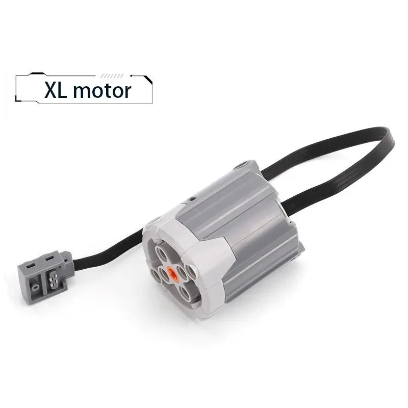 Electric Motor Set for RC Car – Battery Box, Switch, and LED Light Power Functions for MOC Building Blocks