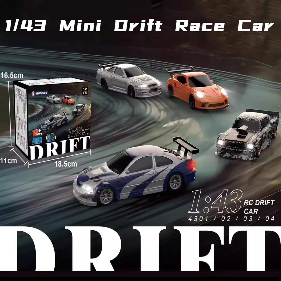 2.4G RC Drift Car 1:43 with 4WD High-Speed Four-Wheel Drive