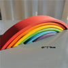 Wooden Montessori Rainbow Stacking Bridge with Cars and Trees