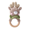 1pc Baby Teether Music Rattle - Animal Crochet Rattle, Elephant & Giraffe Wooden Ring, Babies Gym Montessori Children’s Toys
