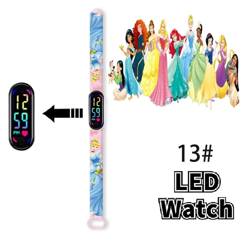 Disney Princess Frozen Elsa Kids Digital Watch Cartoon LED Touch Waterproof Electronic Birthday Gift Toy