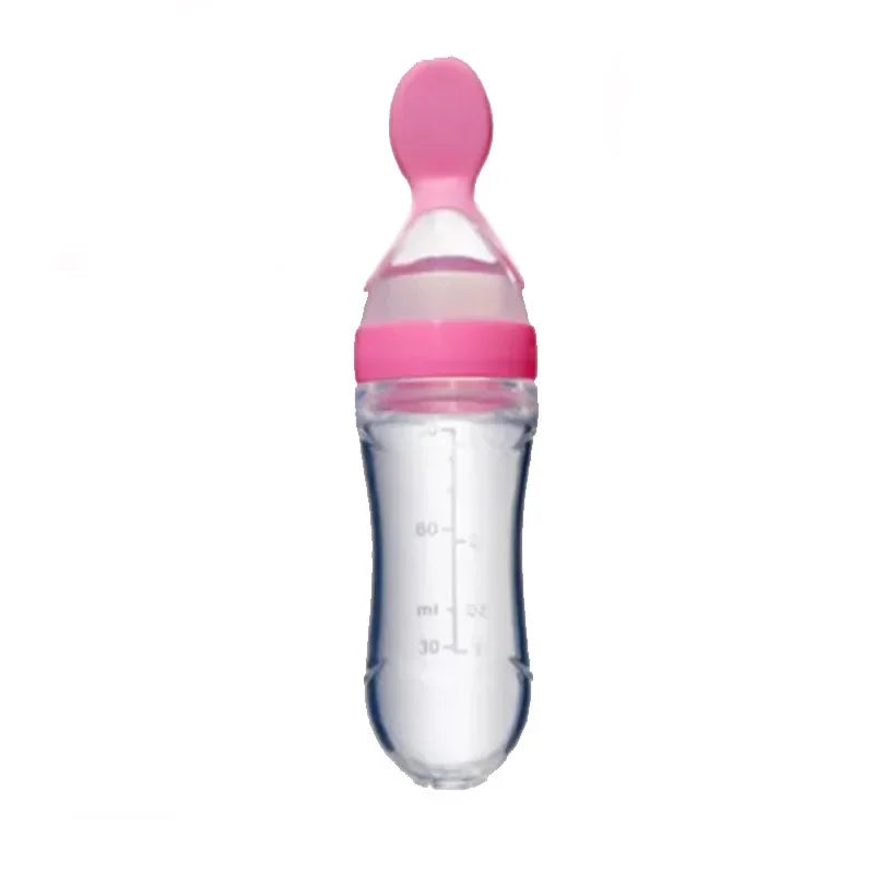 Mushy Food Feeder Spoon for Babies - Puree, Juices, Egg Custard Feeder, Press Type Bottle Spoon, Infant & Kids Nipple Utensils