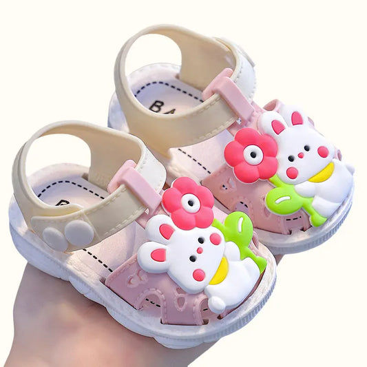 Summer Baby Shoes Sandals – Cartoon Rabbit Design for Girls & Boys, Infant Children’s Garden Sandals