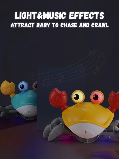 Charging Escape Crab Toy, Auto-Sensing Electronic Pet for Kids, Crawling & Obstacle Avoidance with Music