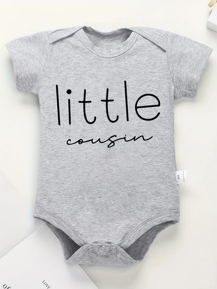 Big Little Cousin Newborn Twin Boy Clothes – Cotton Onesies, Fashionable & Cozy Baby Bodysuit – Skin-friendly Infant Pajamas for Boys and Girls